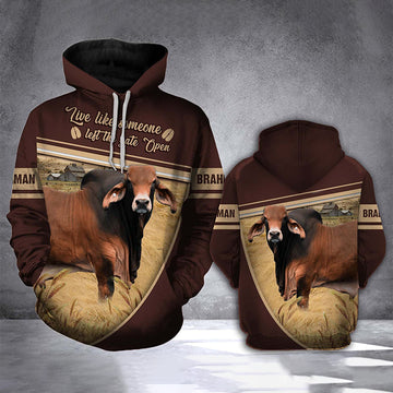 Joycorners Brahman Cattle All Over Printed 3D Hoodie