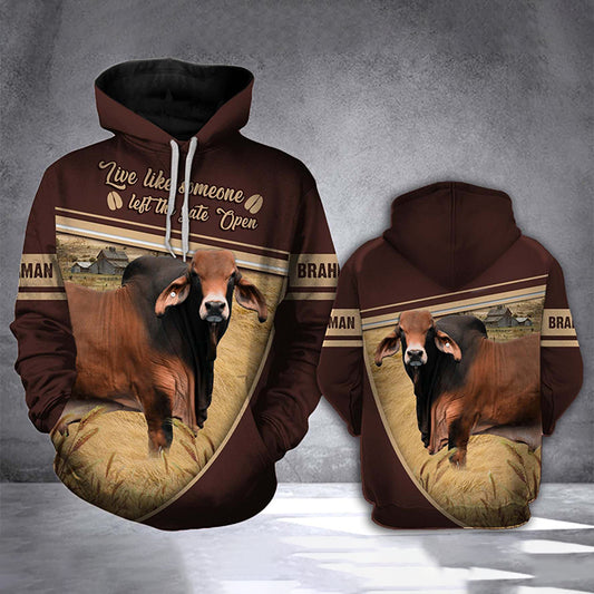 Joycorners Brahman Cattle All Over Printed 3D Hoodie