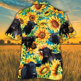 Joycorners Sunflower Brangus Cattle All Printed 3D Hawaiian Shirt