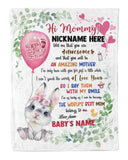 JoyCorner Personalized Printed Blanket Little Bunny With Pink Balloon - Mothers Day Gift