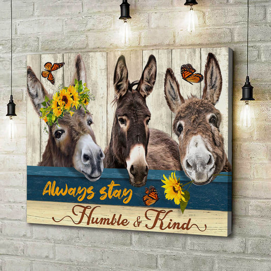 Joycorners Donkey Humble and Kind Canvas