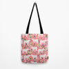 Joycorners Charolais cattle Floral Pattern Pink All Over Printed 3D Tote Bag