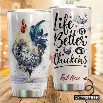 Joycorners Personalized Chicken Tumbler Life Is Better With Chickens