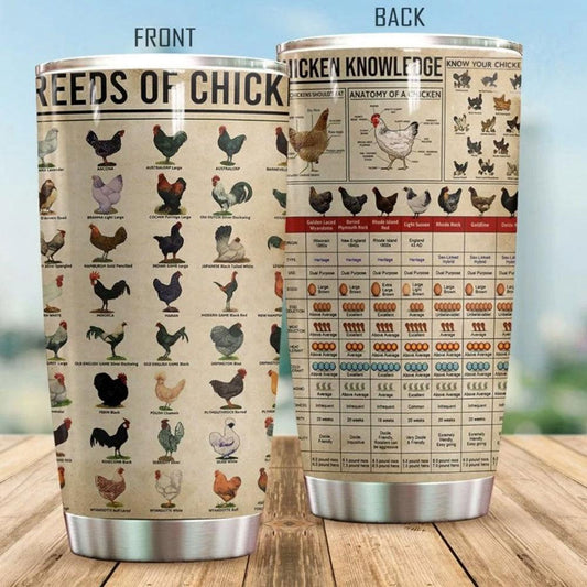 Joycorners Chicken Knowledge Tumbler For Chicken Holic