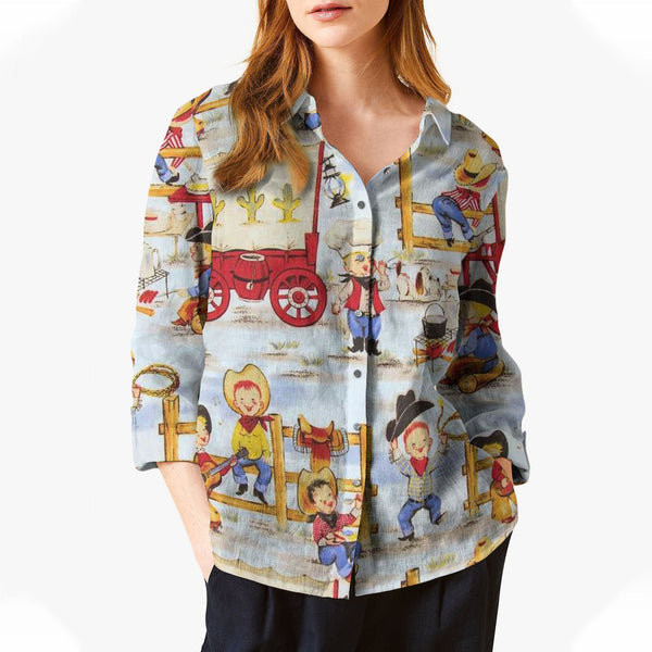 Joycorners Funny Cowboy All Over Printed 3D Casual Shirt