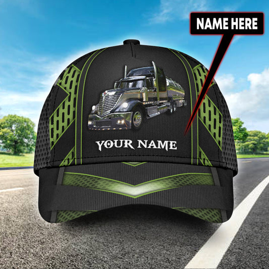 Joycorners Personalized Name Green Trucker Classic Cap