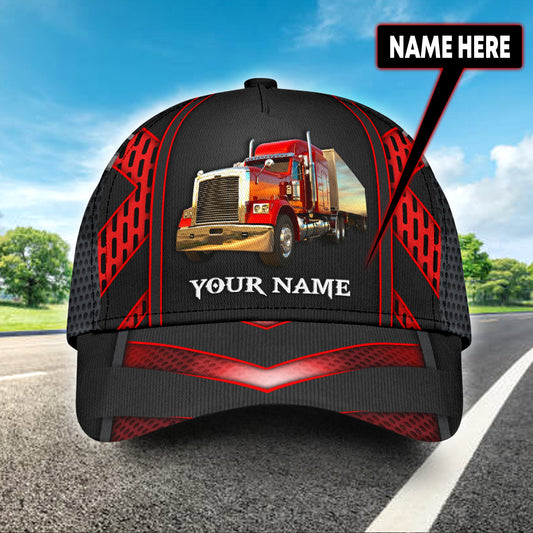 Joycorners Personalized Name Red 05 Trucker Classic Cap