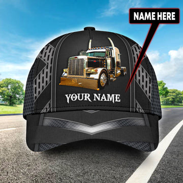 Joycorners Personalized Name Black 04 Trucker Classic Cap