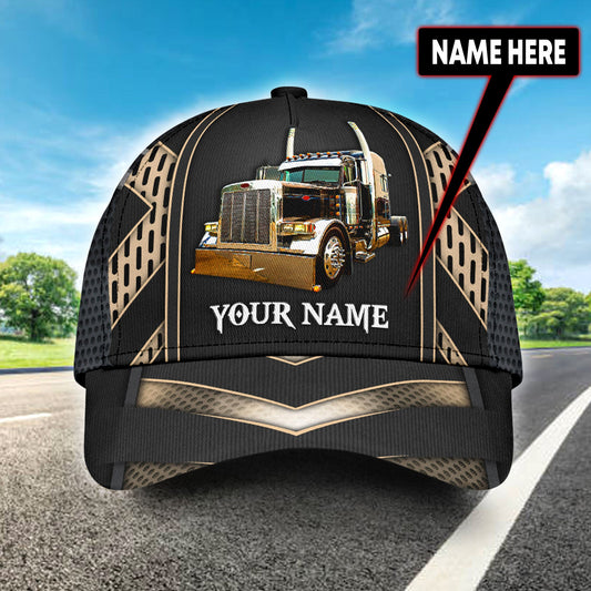 Joycorners Personalized Name Yellow Trucker Classic Cap