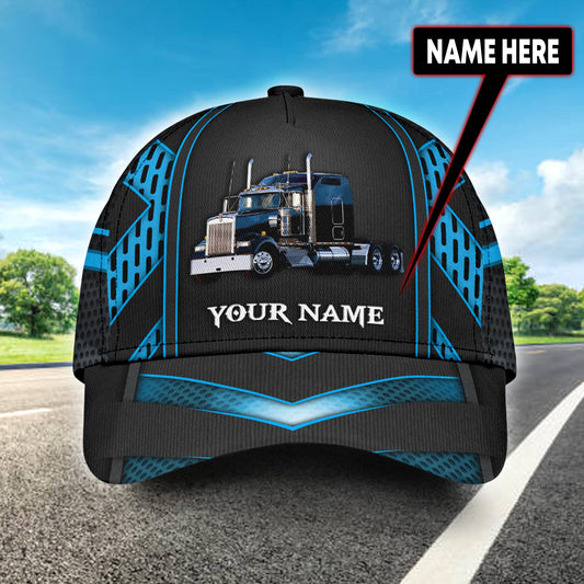 Joycorners Personalized Name Blue Trucker Classic Cap