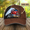 Joycorners Personalized Name Brown Leather Trucker Classic Cap