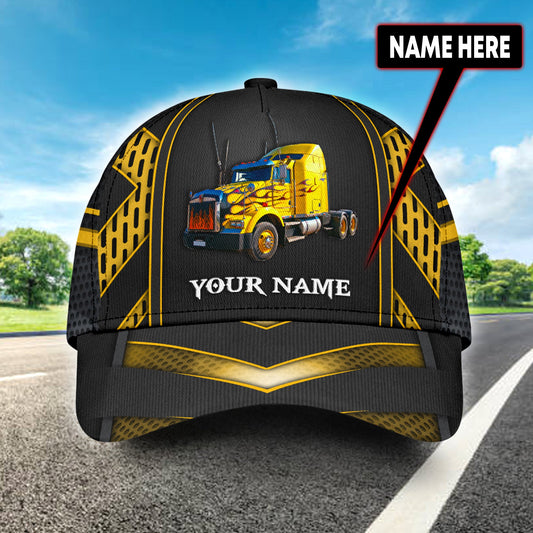 Joycorners Personalized Name Yellow 02 Trucker Classic Cap