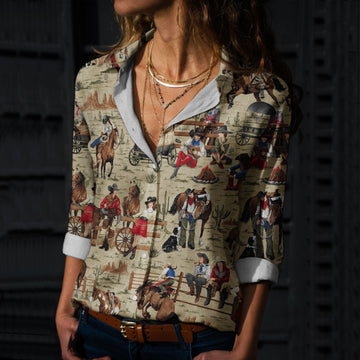 Joycorners Cowboy Campfire All Over Printed 3D Casual Shirt