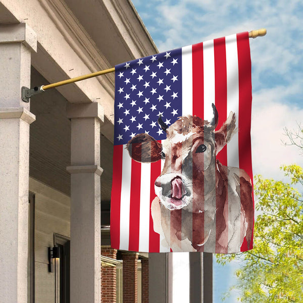 Joycorners Cattle U.S Flag All Printed 3D Flag