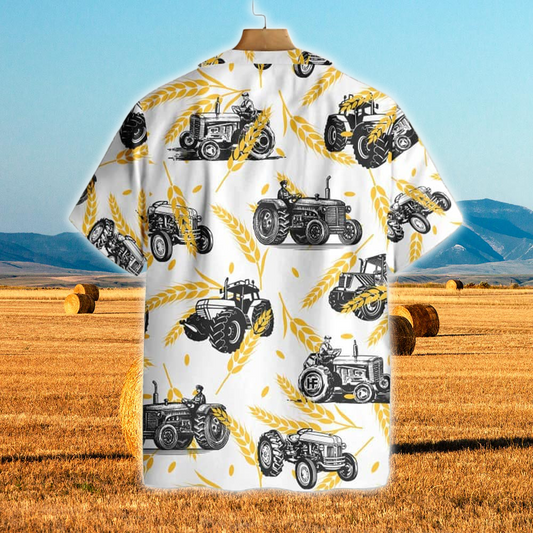 Joycorners Tractors Wheats All Over Printed 3D Hawaiian Shirt