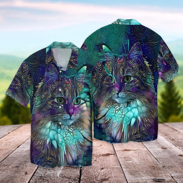 Joycorners Blue Cat Face All Over Printed 3D Shirts