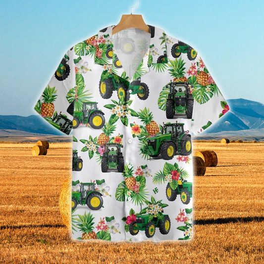 Joycorners Tractors Pineapple All Over Printed 3D Hawaiian Shirt