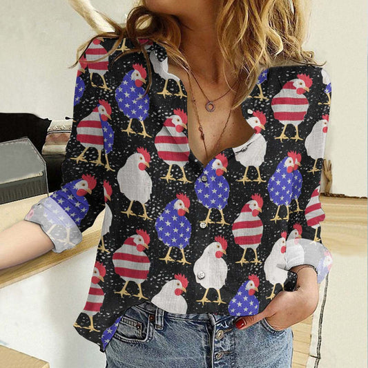 Joycorners Chicken Flag  Casual Shirt