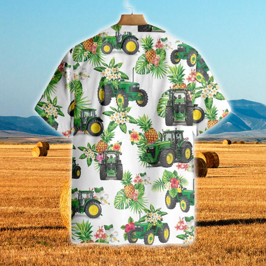 Joycorners Tractors Pineapple All Over Printed 3D Hawaiian Shirt