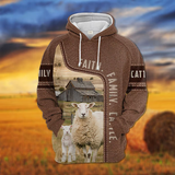Joycorners Sheep Faith Family Cattle Personalized 3D Hoodie