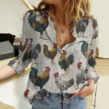 Joycorners Chicken Grey Casual Shirt