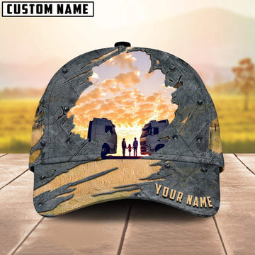 Joycorners Personalized Name Happy Family Trucker Classic Cap 2023