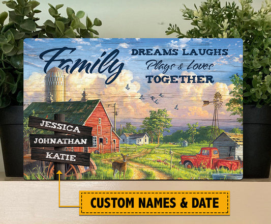 Joycorners Custom Names And Date Wood Sign - Family Home Decor