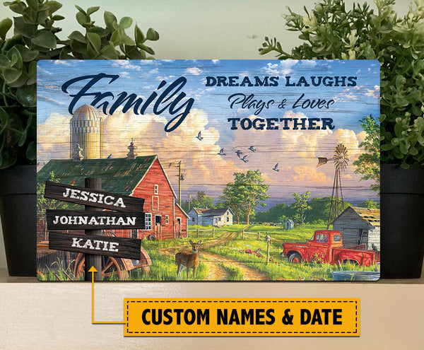 Joycorners Custom Names And Date Wood Sign - Family Home Decor