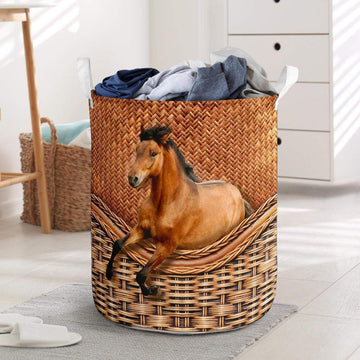 Joycorners HORSE RATTAN PATTERN Laundry Basket