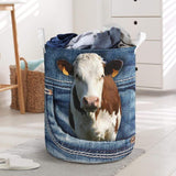 Joycorners Cattle JEANS PATTERN Laundry Basket