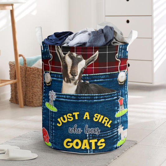 Joycorners JUST A GIRL WHO LOVES GOATS Laundry Basket