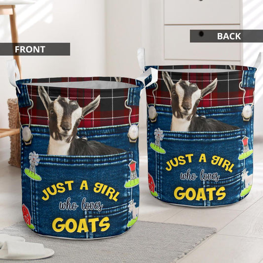 Joycorners JUST A GIRL WHO LOVES GOATS Laundry Basket