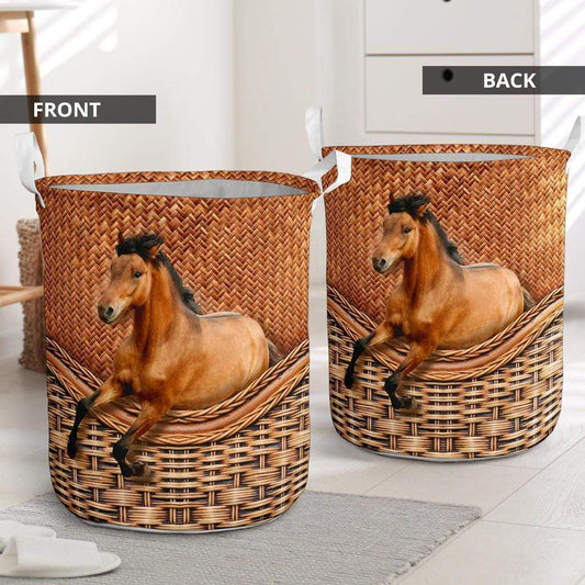 Joycorners HORSE RATTAN PATTERN Laundry Basket