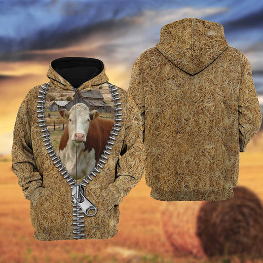 Joycorners Farm Hereford Cattle Hoodie