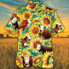 Joycorners Sunflower Hereford Cattle All Printed 3D Hawaiian Shirt