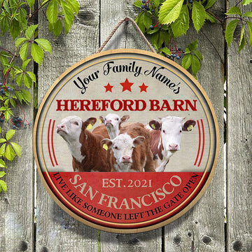 Joycorners Hereford Live Like Someone Left The Gate Open Custom Happy Halloween Wooden Sign