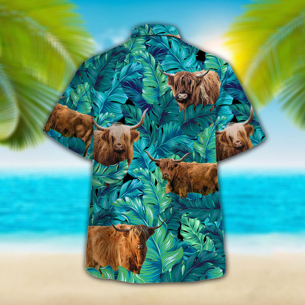 Joycorners Highland Tropical Hawaiian Palm Leaves All Over Printed 3D Hawaiian Shirt