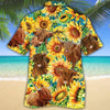 Joycorners Sunflower Highland Cattle All Printed 3D Hawaiian Shirt
