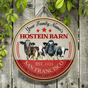 Joycorners Holstein Live Like Someone Left The Gate Open Custom Happy Halloween Wooden Sign