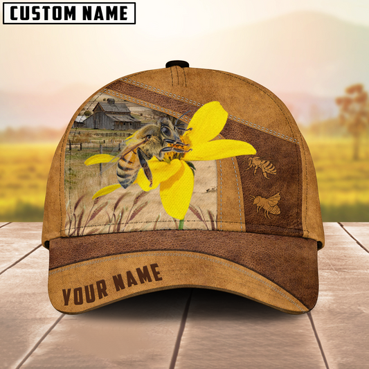 Joycorners Honey Bee Custom Name Retro Cap