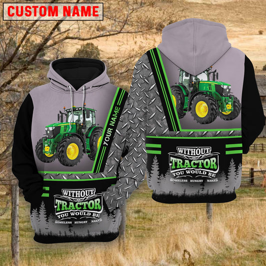 Joycorners Personalized Name Green Tractor 2 All Printed 3D Hawaiian Shirt