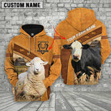 Joycorners Sheep & Black Baldy Custom Name Printed Cattle 3D Hoodie