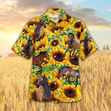 Joycorners Sunflower Horse All Printed 3D Hawaiian Shirt