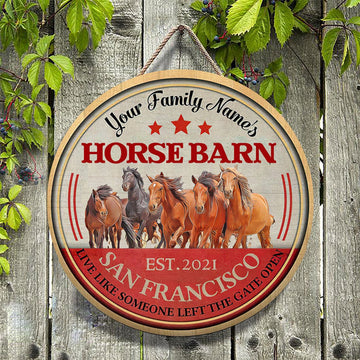 Joycorners Horse Live Like Someone Left The Gate Open Custom Happy Halloween Wooden Sign
