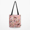 Joycorners Horses Floral Pattern Pink All Over Printed 3D Tote Bag