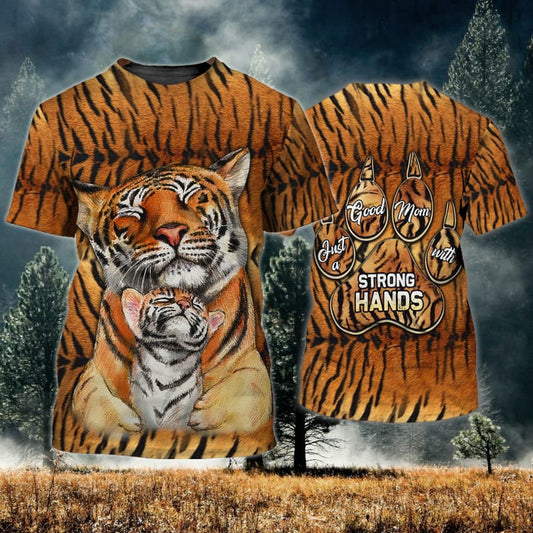 Joycorners Strong Hands Tiger Mom And Little Cub All Over Printed 3D Shirts