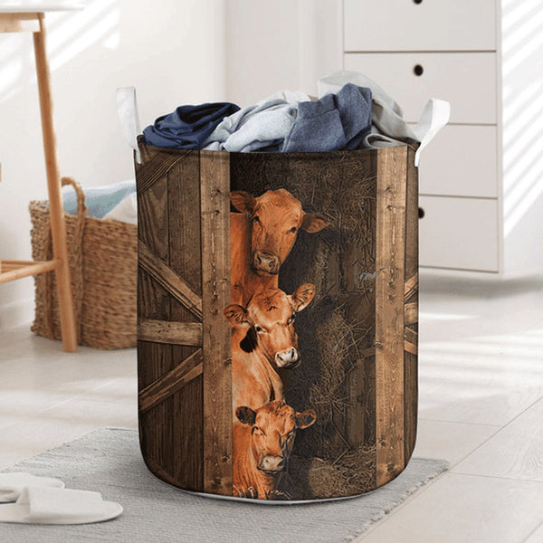 Joycorners Red Angus Cattle Lover Laundry Basket