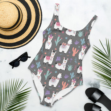 Joycorners Llama Cactus All Over Printed 3D Bathing Suit