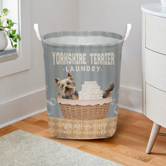 Joycorners Yorkshire Terrier Dog Wash & Dry Laundry Basket