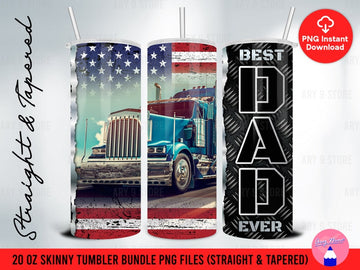 Joycorners Best Trucking Dad Ever 02 Skinny Tumbler